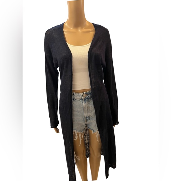 Beautiful navy blue duster length cardigan - Picture 7 of 7